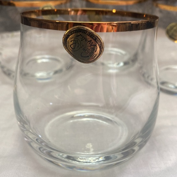 1980 Bohemian Crysalex Geneva old Fashion Gold Rim Whiskey Low Ball Glasses. - Picture 10 of 16